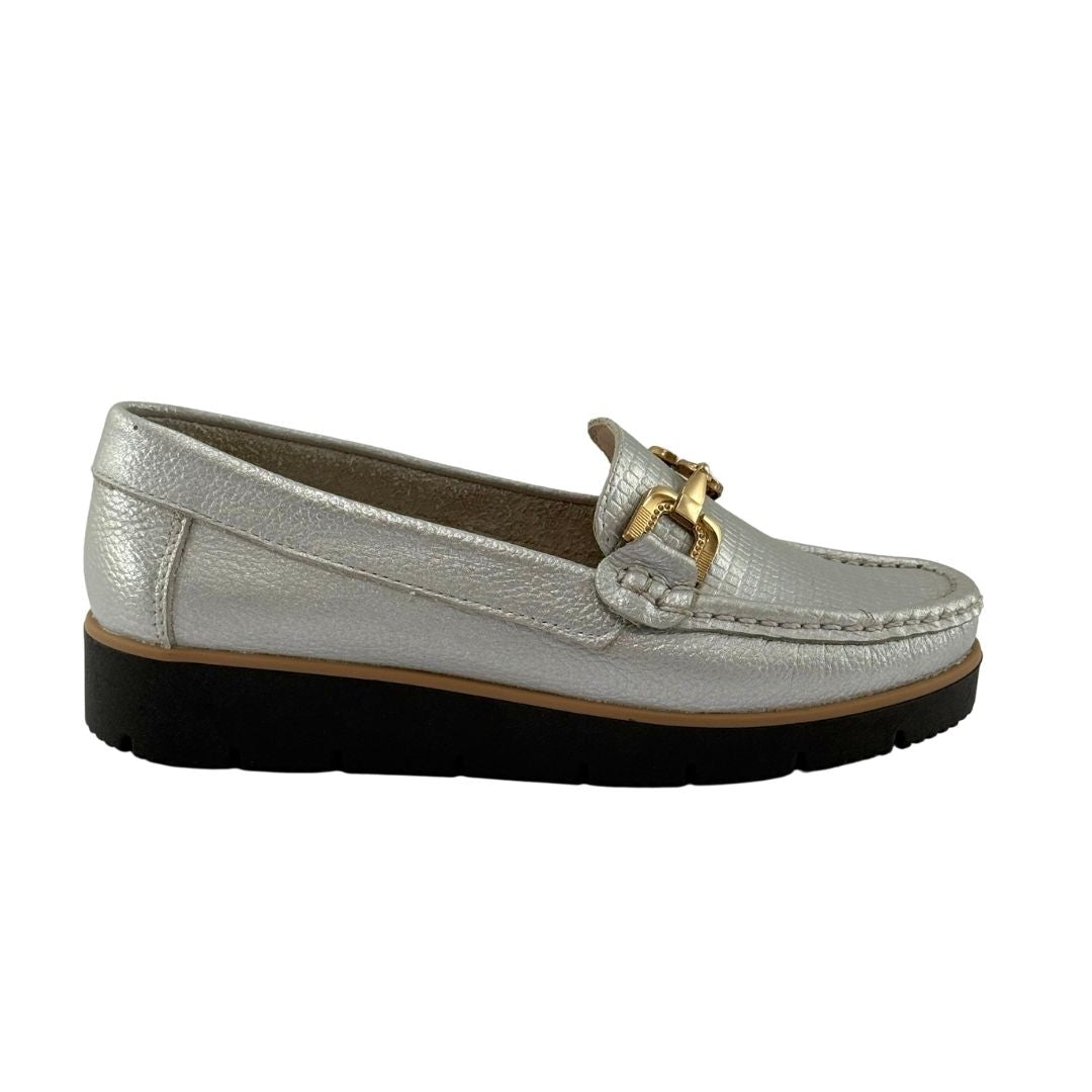 Mocasín Iris Versilia Mujer Color Plateado Ref. 0007901