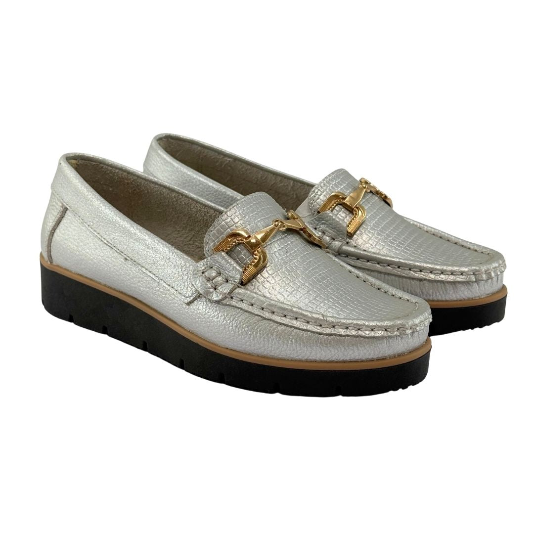 Mocasín Iris Versilia Mujer Color Plateado Ref. 0007901