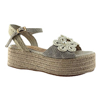 Sandalia Plataforma Hiana Mujer Versilia Color Beige Ref.0007863