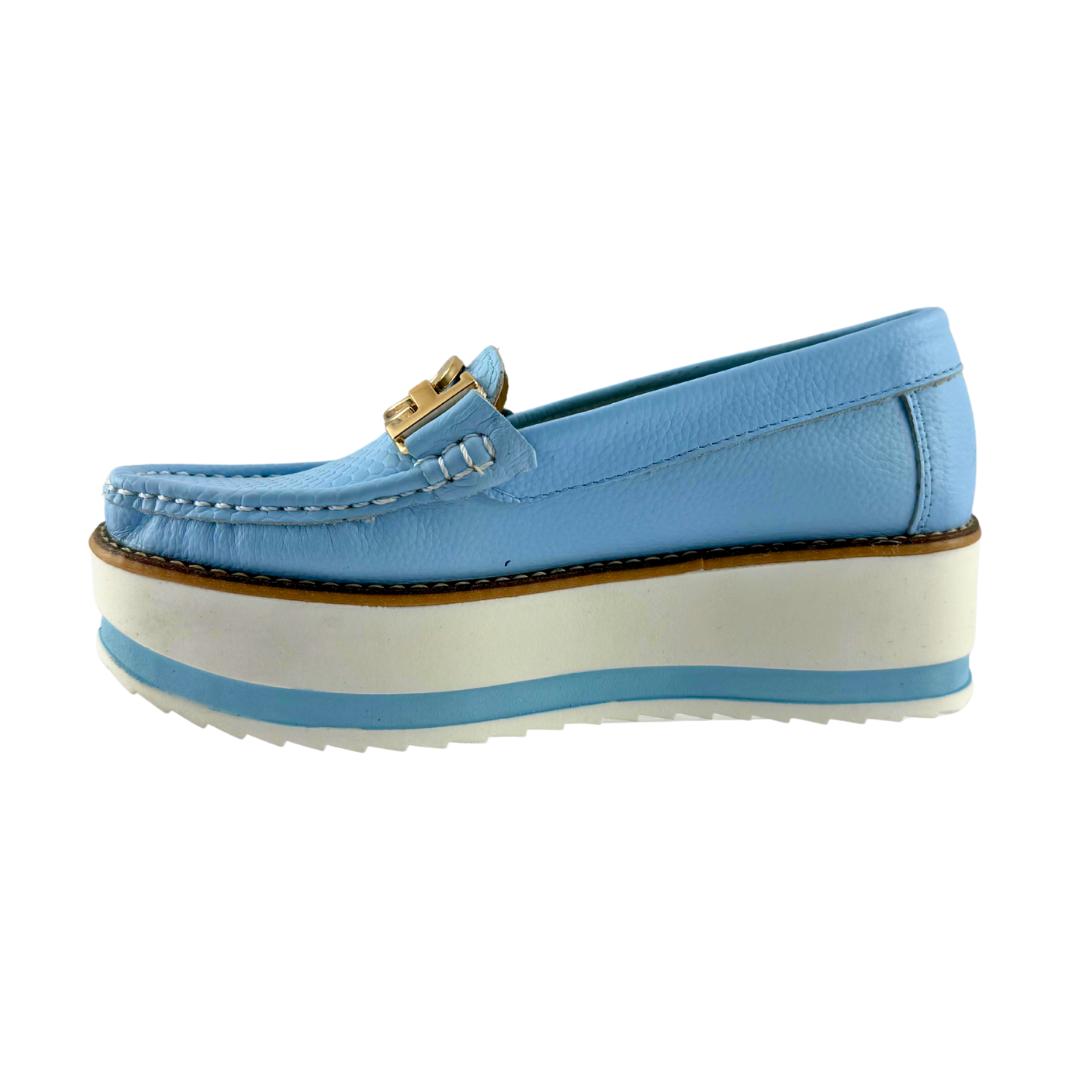 Mocasin Mujer Versilia Celeste 0007177