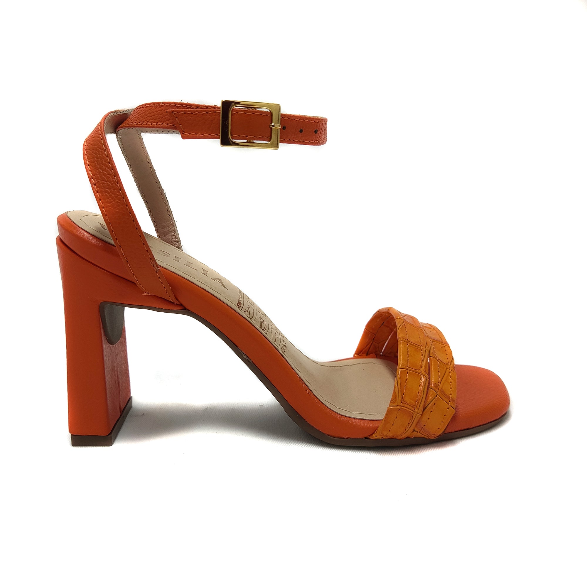 Sandalia de Tacón Mujer Versilia Nahia Ref. 004662 Color Naranja