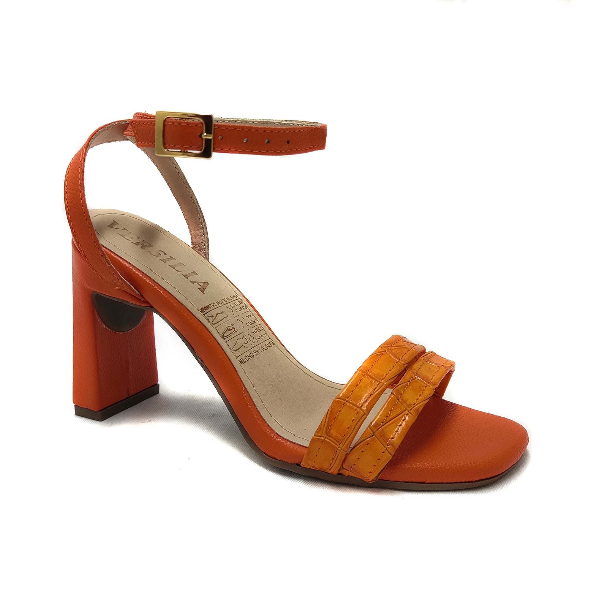 Sandalia de Tacón Mujer Versilia Nahia Ref. 004662 Color Naranja